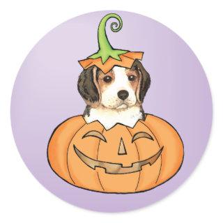 Halloween Beagle Classic Round Sticker