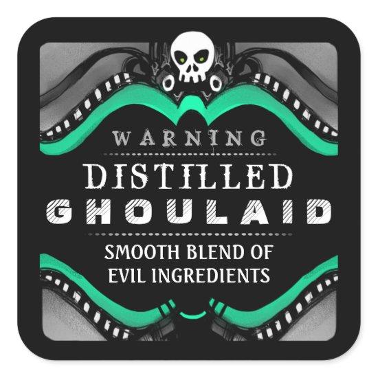 Halloween Black Green & White Drink or Treat Label
