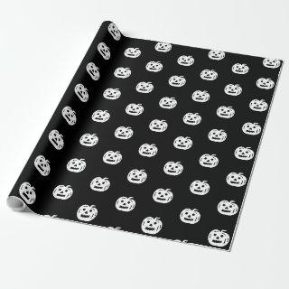 Halloween black white jack o lantern pattern