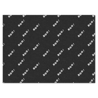 Halloween boo words on black tissue paper