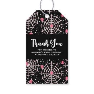 Halloween Cobwebs & Spiders Pattern Thank You Gift Tags