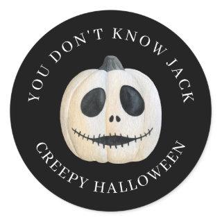 Halloween Creepy Gothic Jack O Lantern Pumpkin  Classic Round Sticker