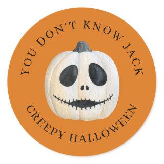 Halloween Creepy Gothic Jack O Lantern Pumpkin  Classic Round Sticker