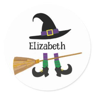 Halloween Cute Witch Custom  Classic Round Sticker