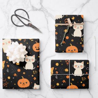 Halloween Fun Kids Cats Pumpkins   Sheets