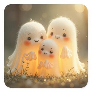 Halloween Ghost Cuties Square Sticker