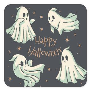 Halloween Ghost Spooktacular Happy Halloween Square Sticker