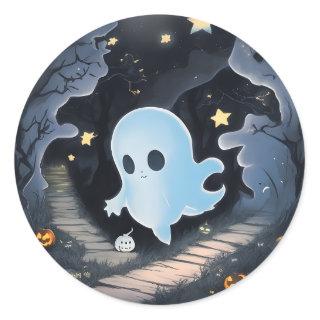 Halloween Ghost - Spooky Cute Ghost Costume Classic Round Sticker