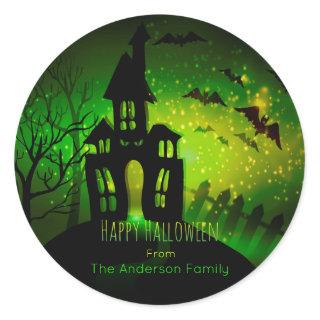 Halloween - Haunting Scene - Green Eyes Classic Round Sticker