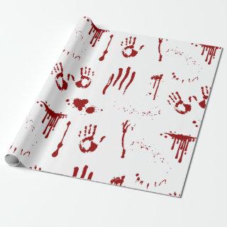 Halloween Horror Bloody Handprints Blood Spatter