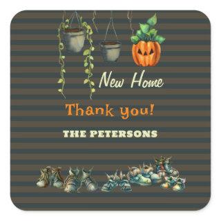 Halloween Housewarming Party Gremlins Thank You Square Sticker