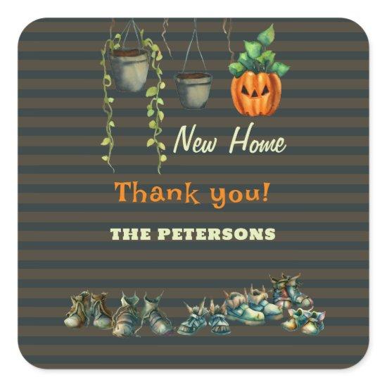 Halloween Housewarming Party Gremlins Thank You Square Sticker
