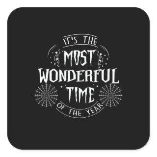 Halloween It Is The Most Wonderful Time Birthday Square Sticker
