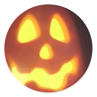 Halloween Jack-O-Lantern Face  Classic Round Sticker