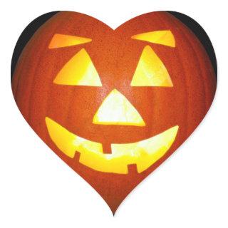 Halloween Jack o Lantern Pumpkin Heart Sticker