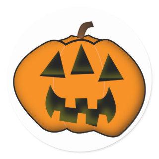 Halloween Jack-o'-Lantern Pumpkin With 3 Eyes Classic Round Sticker