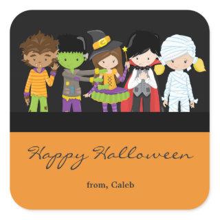 Halloween Kids in Costume Cute Party Favor Sticker