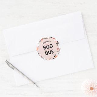 Halloween Little Boo is Almost Due Baby Shower Classic Round Sticker