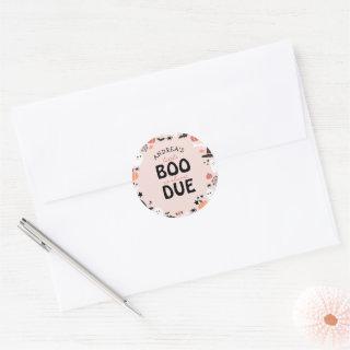 Halloween Little Boo is Almost Due Baby Shower Classic Round Sticker