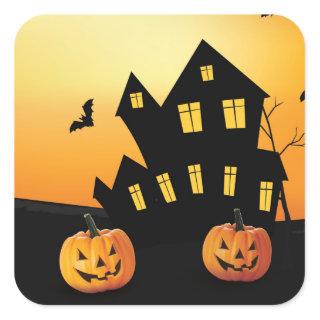 Halloween Little Pumpkin Square Sticker