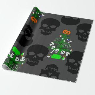 halloween nightmare christmas tree skulls
