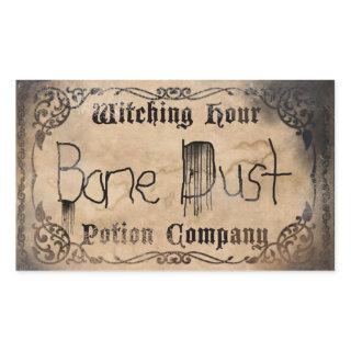 Halloween Novelty Bone Dust Antique Rectangular Sticker