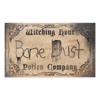Halloween Novelty Bone Dust Antique Rectangular Sticker