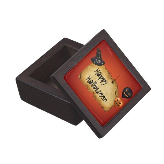 Halloween Old Parchment Greeting Jewelry Box