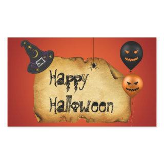 Halloween Old Parchment Greeting Rectangular Sticker