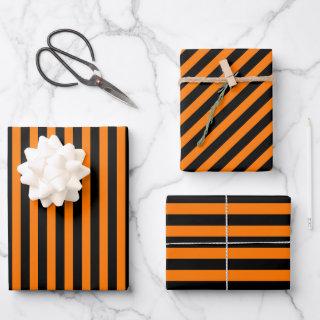 Halloween Orange Black Stripes Pattern Custom Text  Sheets
