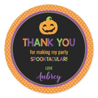 Halloween Party Jack O Lantern Thank You Favor Classic Round Sticker