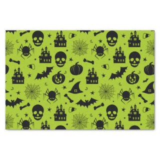 Halloween Pattern Green and Black Tissue Paper