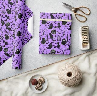 Halloween pattern. Spooky and cute.b L Purple BG