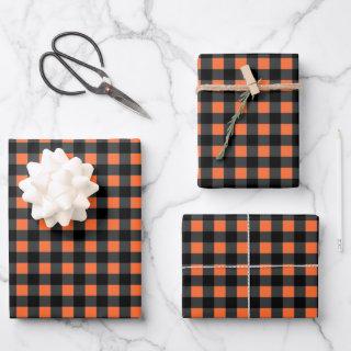 Halloween Plaid Pattern in Black and Orange   Sheets