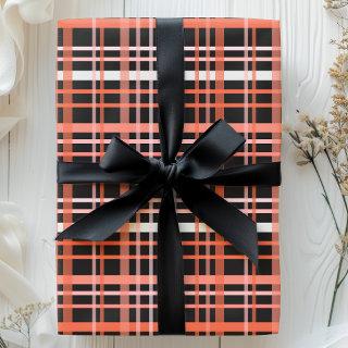 Halloween Plaid Pattern in Orange, Pink, and Black