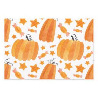 Halloween Pumpkin & Candies Trick Or Treat Pattern  Sheets