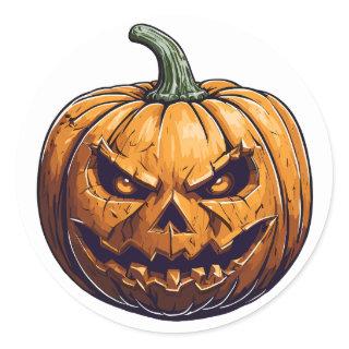 Halloween Pumpkin with Lighting Eyes Classic Round Sticker