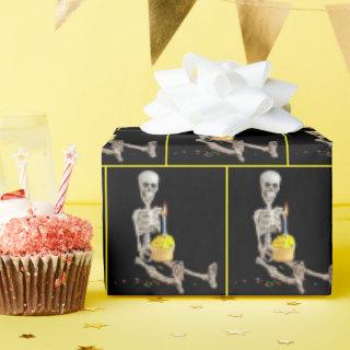 Halloween Skeleton With Birthday Cake