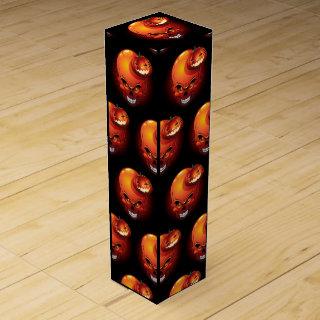 Halloween Skull and Pumpkin   Wine Box