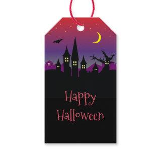 Halloween Spooktacular Creepy Haunted Castle Party Gift Tags