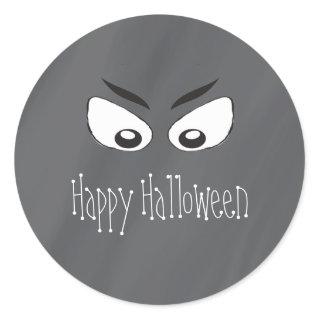 Halloween Spooky Black and White Scary Eyes Classic Round Sticker