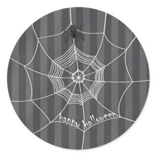 Halloween Spooky Scary Cute Spider Web Classic Round Sticker