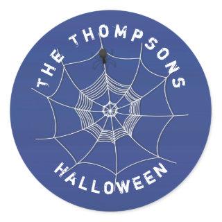 Halloween Spooky Scary Cute Spider Web Classic Round Sticker
