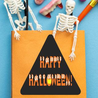 Halloween Squash Text Triangle Sticker