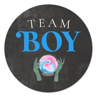 Halloween Team Boy Gender Reveal Party Voting  Classic Round Sticker