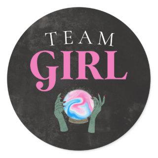 Halloween Team Girl Gender Reveal Party Voting Classic Round Sticker