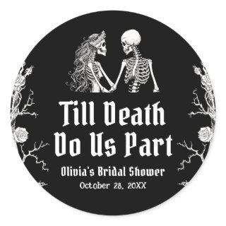 Halloween Till Death Do Us Part Bridal Shower Classic Round Sticker