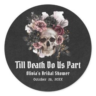 Halloween Till Death Do Us Part Bridal Shower Classic Round Sticker