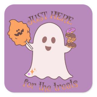 Halloween Treats Ghost and Sweets Party   Square Sticker
