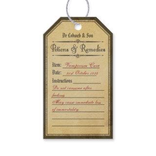 Halloween vintage vampire cure potion tags